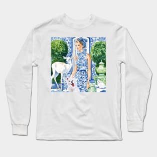 The world in blue and white Long Sleeve T-Shirt